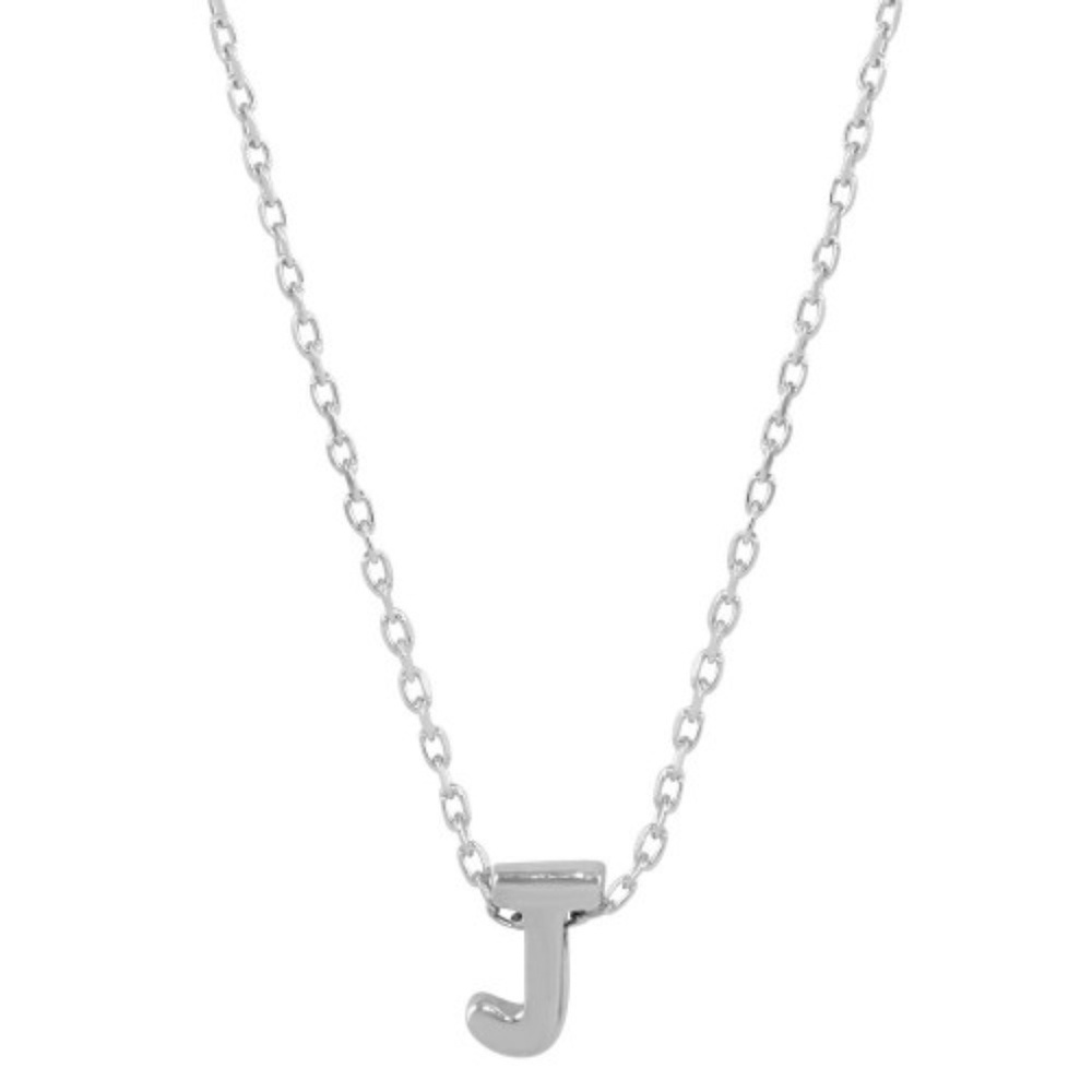 .925 Sterling Silver Small Initial J Necklace - image 1